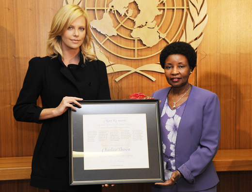 charlize theron onu